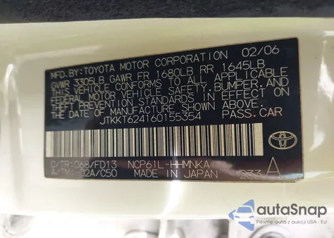 2006 Scion Xa from USA, damaged, VIN JTKKT624160155354